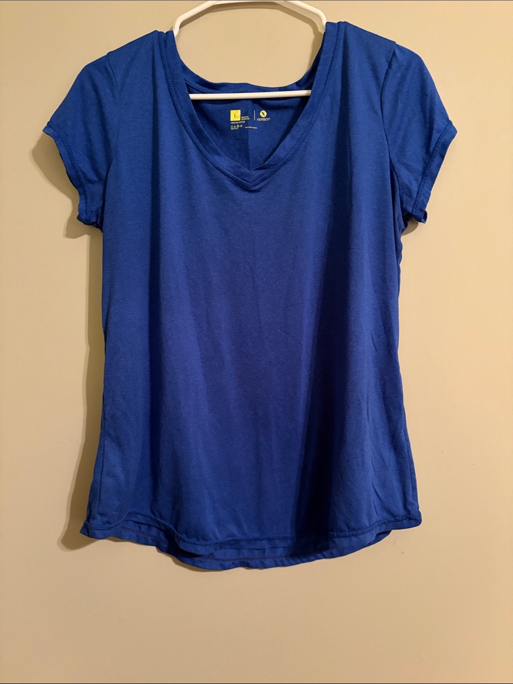 Women's V-Neck Short Sleeve Top - Royal Blue